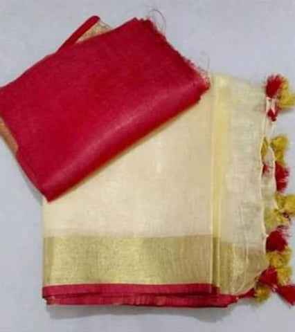 Linen Plain saree silkzon.in