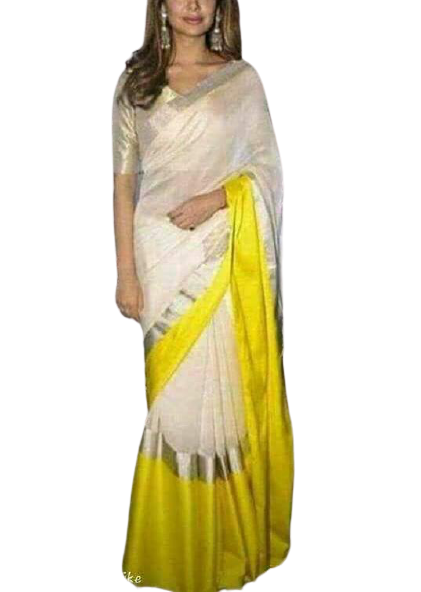 Linen plain saree silkzon.in