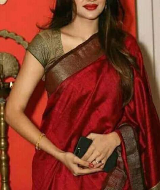 Linen plain saree silkzon.in