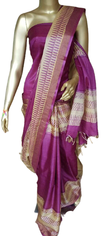 Pure Tussar Silk print saree