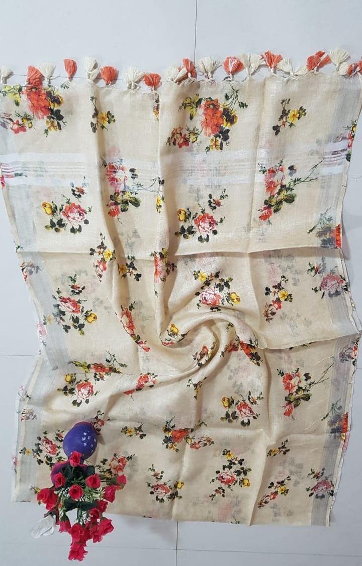 Linen digitalprintdupatta silkzon.in