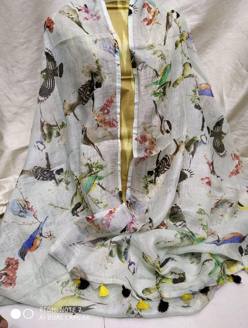 Linen digitalprintdupatta silkzon.in