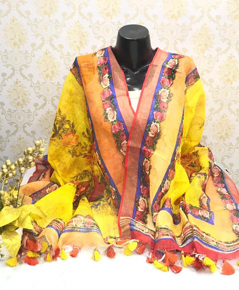 Linen digital printdupatta silkzon.in