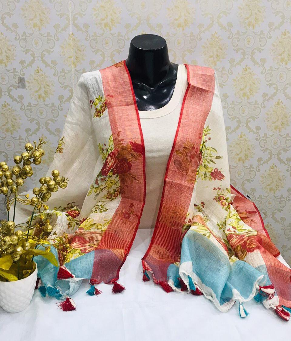 Linen digital printdupatta silkzon.in
