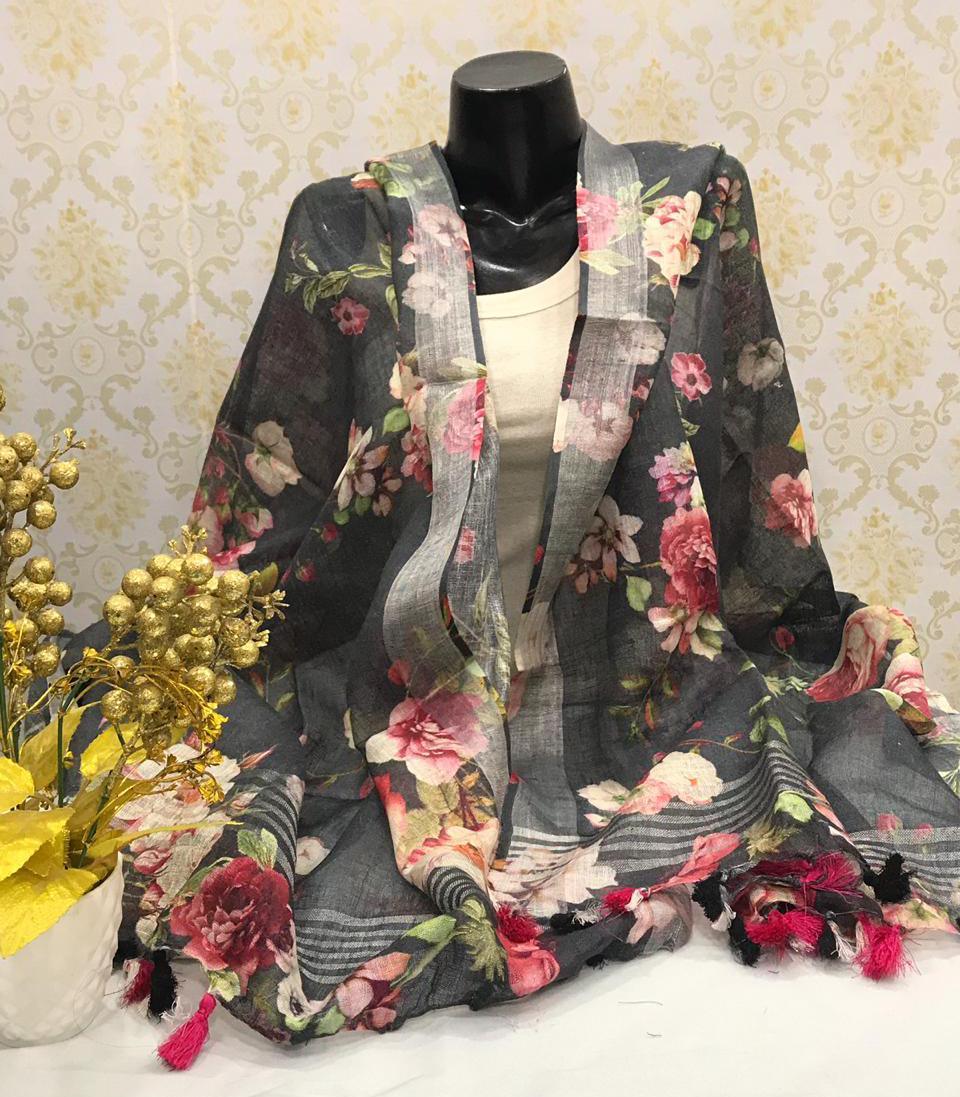 Linen digital print dupatta silkzon.in