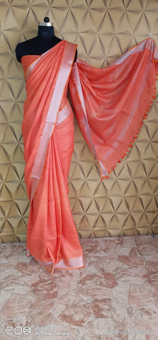 linen plain saree silkzon.in