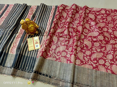 Tussar ghicha silk saree chandan