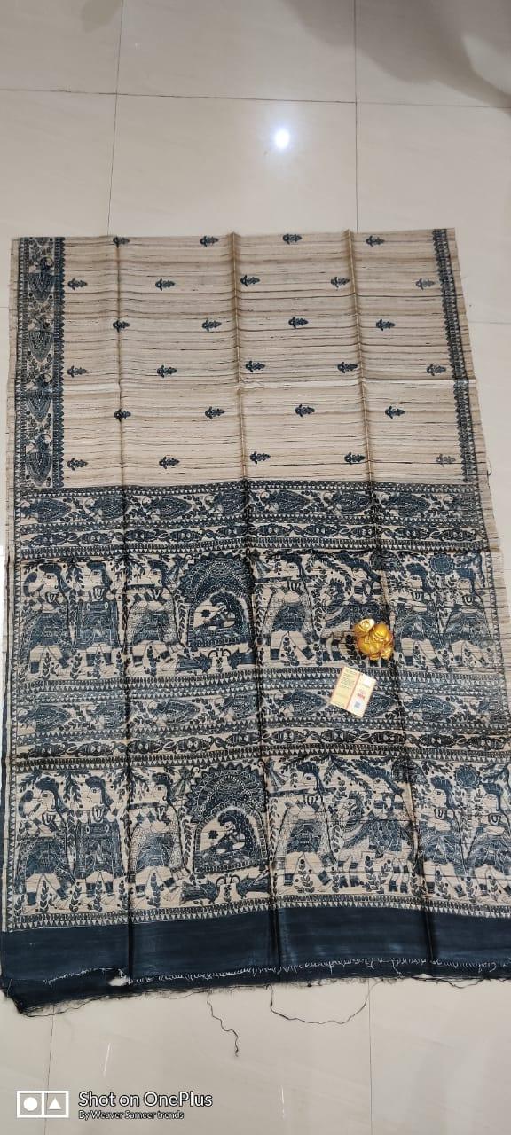 Tussar madhubani silk saree SILK ZONE