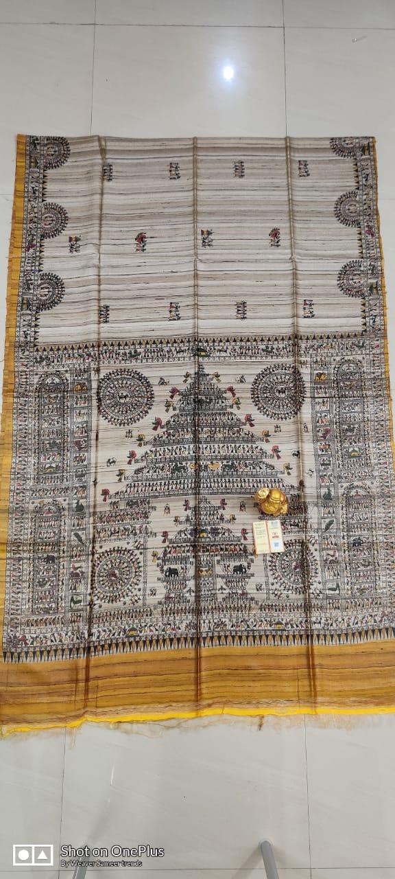 Tussar madhubani silk saree SILK ZONE