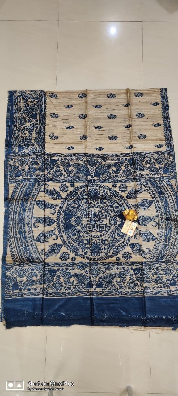 Tussar madhubani silk saree SILK ZONE
