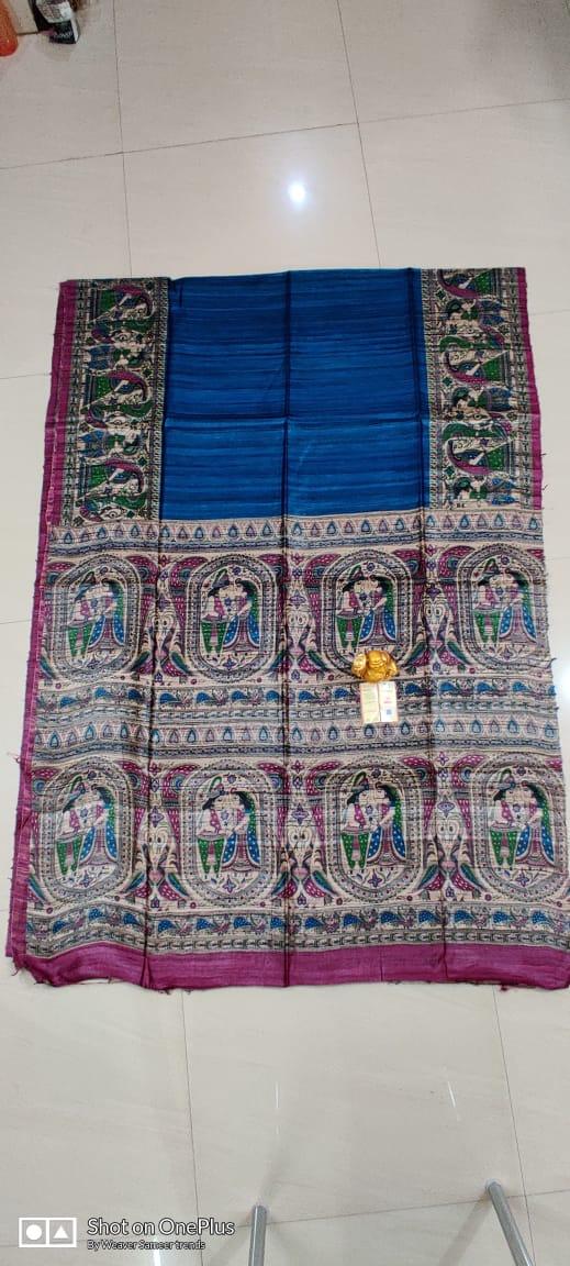 Tussar madhubani silk saree SILK ZONE