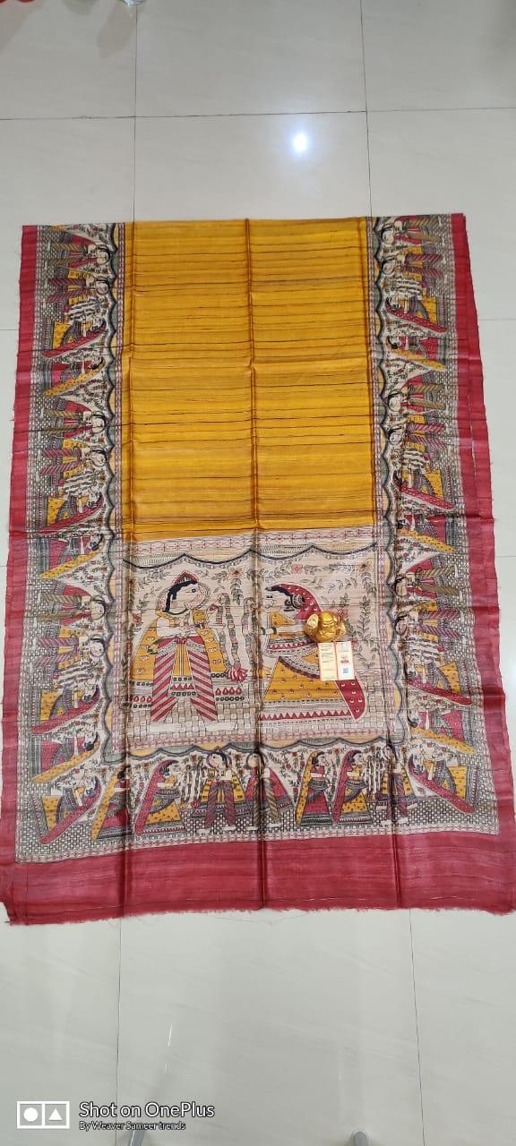 Tussar madhubani silk saree SILK ZONE