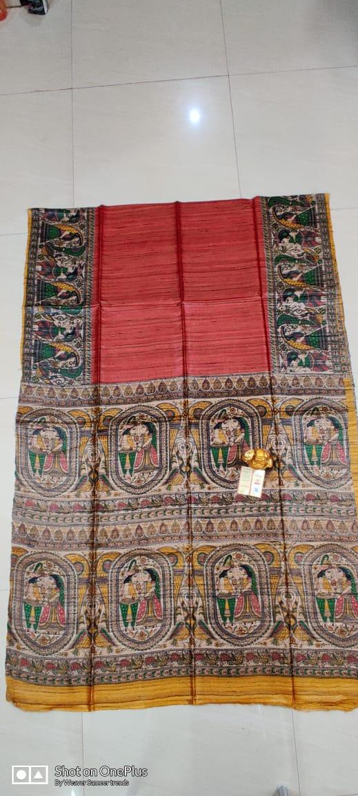 Tussar madhubani silk saree SILK ZONE