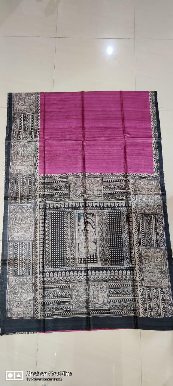 Tussar madhubani silk saree SILK ZONE