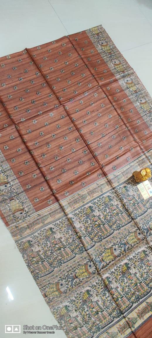 Tussar madhubani silk saree SILK ZONE