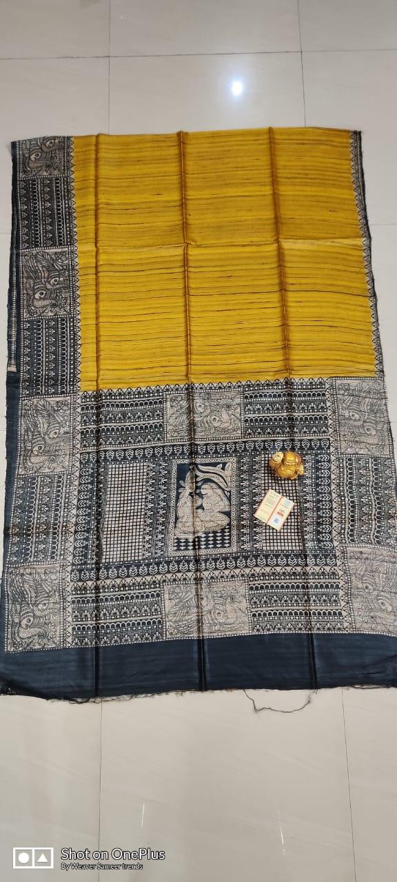 Tussar madhubani silk saree SILK ZONE