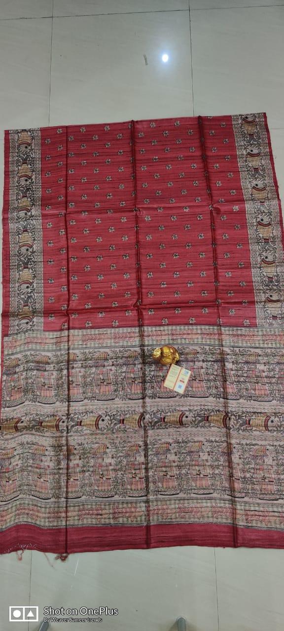 Tussar madhubani silk saree SILK ZONE