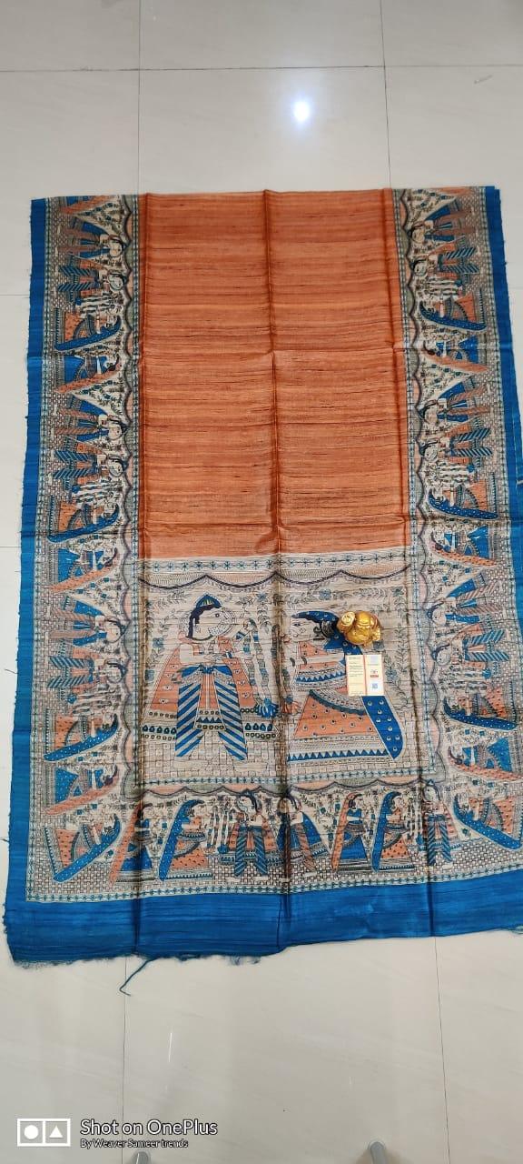 Tussar madhubani silk saree SILK ZONE