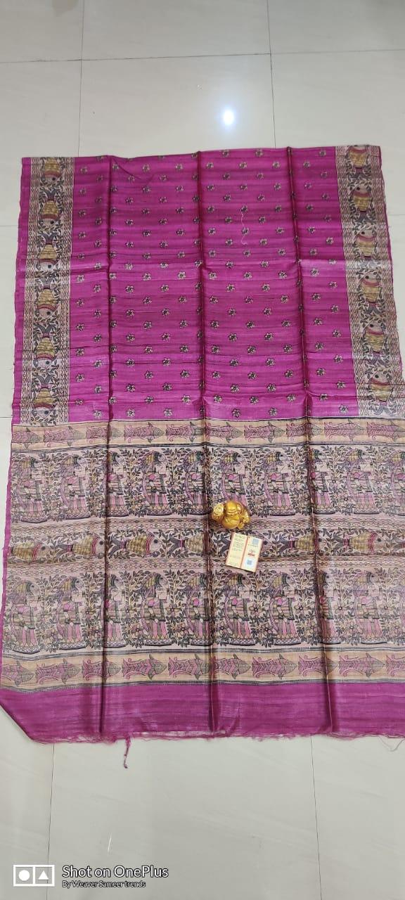 Tussar madhubani silk saree SILK ZONE