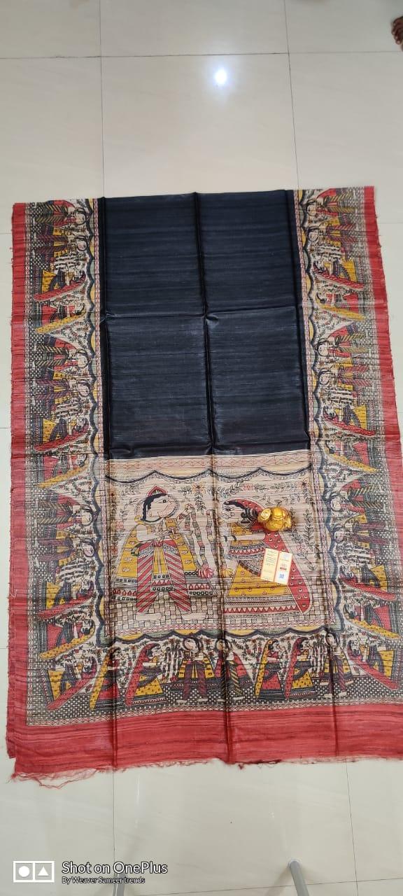 Tussar madhubani silk saree SILK ZONE
