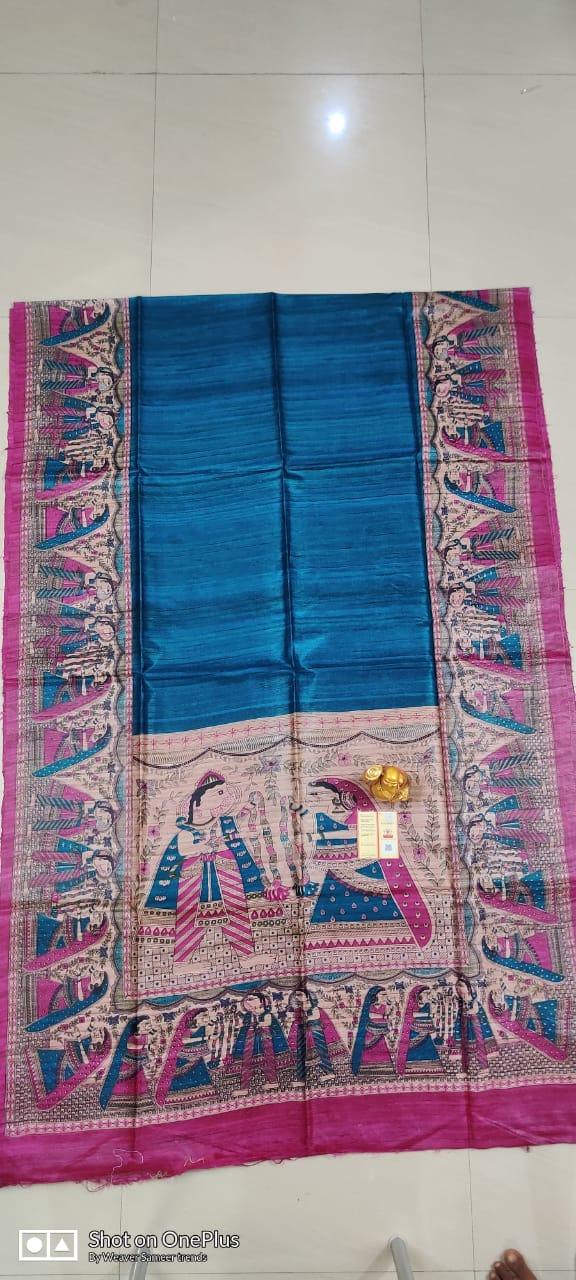 Tussar madhubani silk saree SILK ZONE