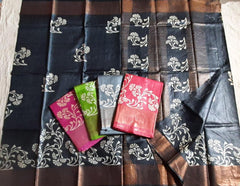Pure Tussar Silk print saree