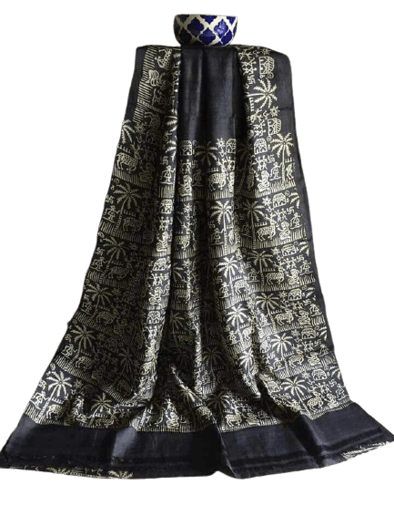 Pure Tussar Silk print saree