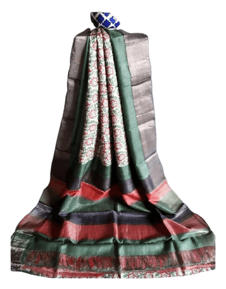 Pure Tussar Silk print saree