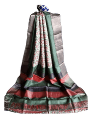Pure Tussar Silk print saree