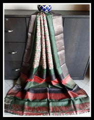 Pure Tussar Silk print saree