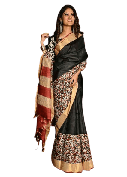 Pure Tussar Silk print saree