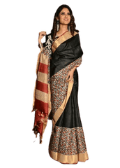 Pure Tussar Silk print saree