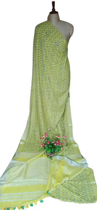 Khadhi linen saree samim