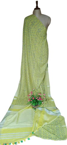 Khadhi linen saree samim