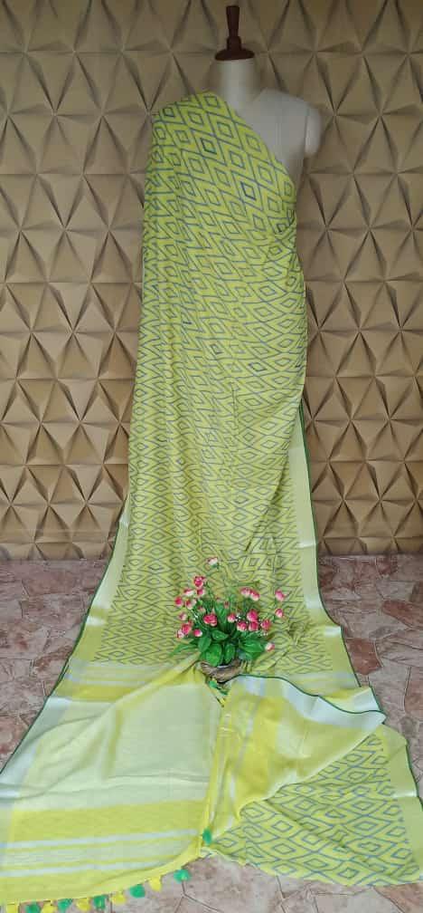 Khadhi linen saree samim