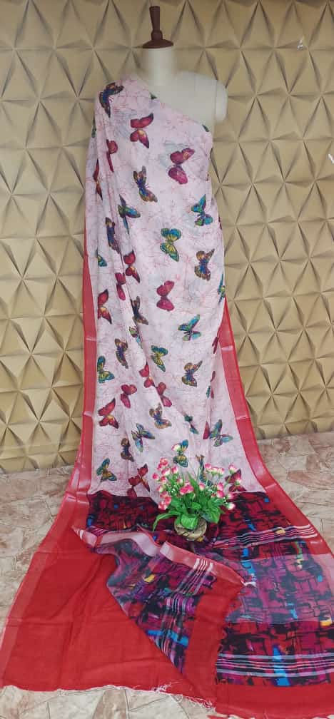 Khadhi linen saree samim