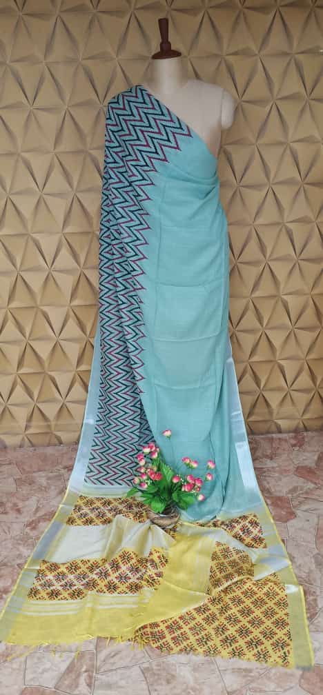 Khadhi linen saree samim