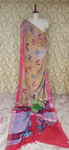 Khadhi linen saree samim