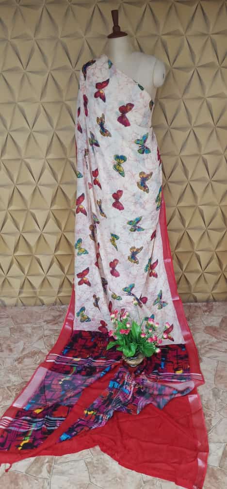 Khadhi linen saree samim