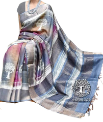 Pure Tussar Silk print saree
