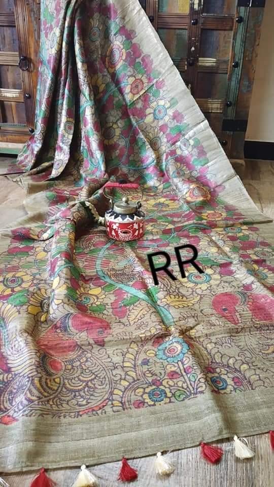 Handloom tussur silk digital print saree SILK ZONE