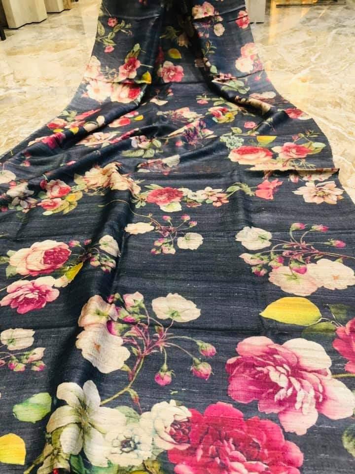Handloom tussur silk digital print saree SILK ZONE
