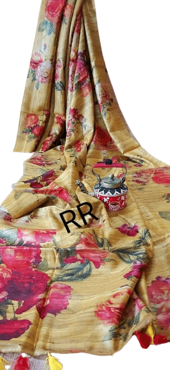 Handloom tussur silk digital print saree SILK ZONE