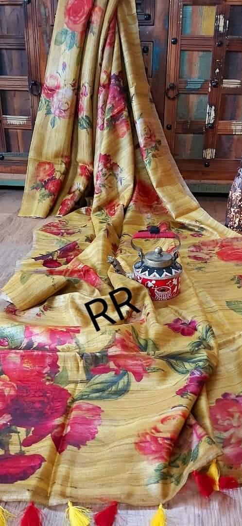 Handloom tussur silk digital print saree SILK ZONE