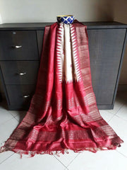 Pure Tussar Silk print saree