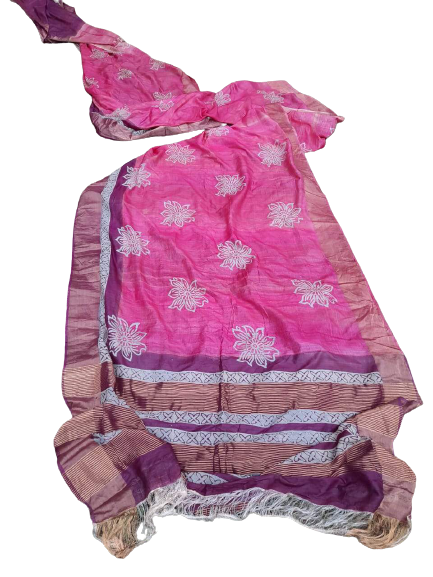 Pure Tussar Silk print saree