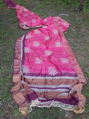 Pure Tussar Silk print saree