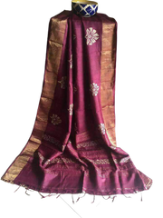 Pure Tussar Silk print saree