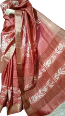 Pure Tussar Silk print saree