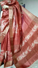 Pure Tussar Silk print saree